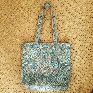 Vera Bradley Daisy Dot Paisley Tote Bag Blue NWOT